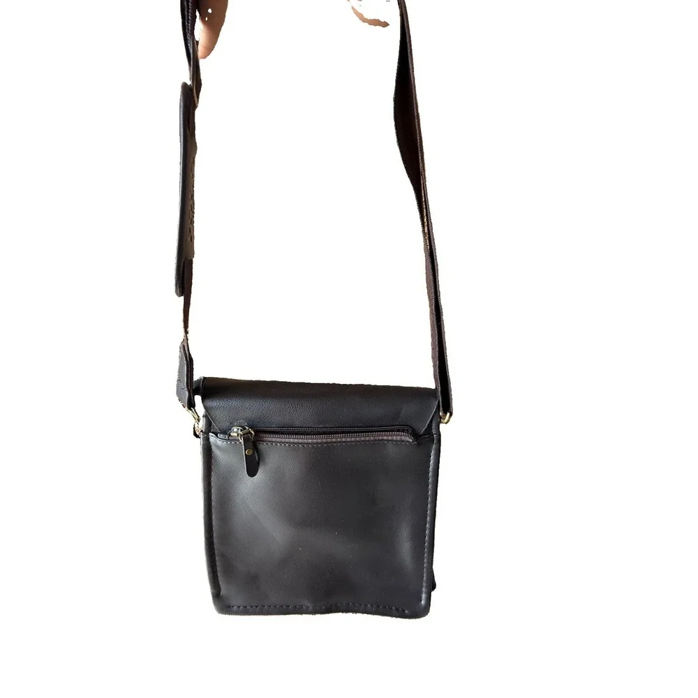 Polo Videng Leather Messenger Bag Men Shoulder Sling Crossbody Flap Briefcase